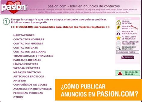 Publicar anuncios en Pasion.com